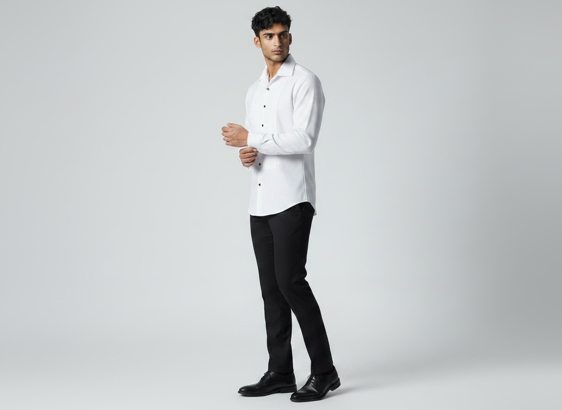 Camisa de Etiqueta con Pechera Plisada
