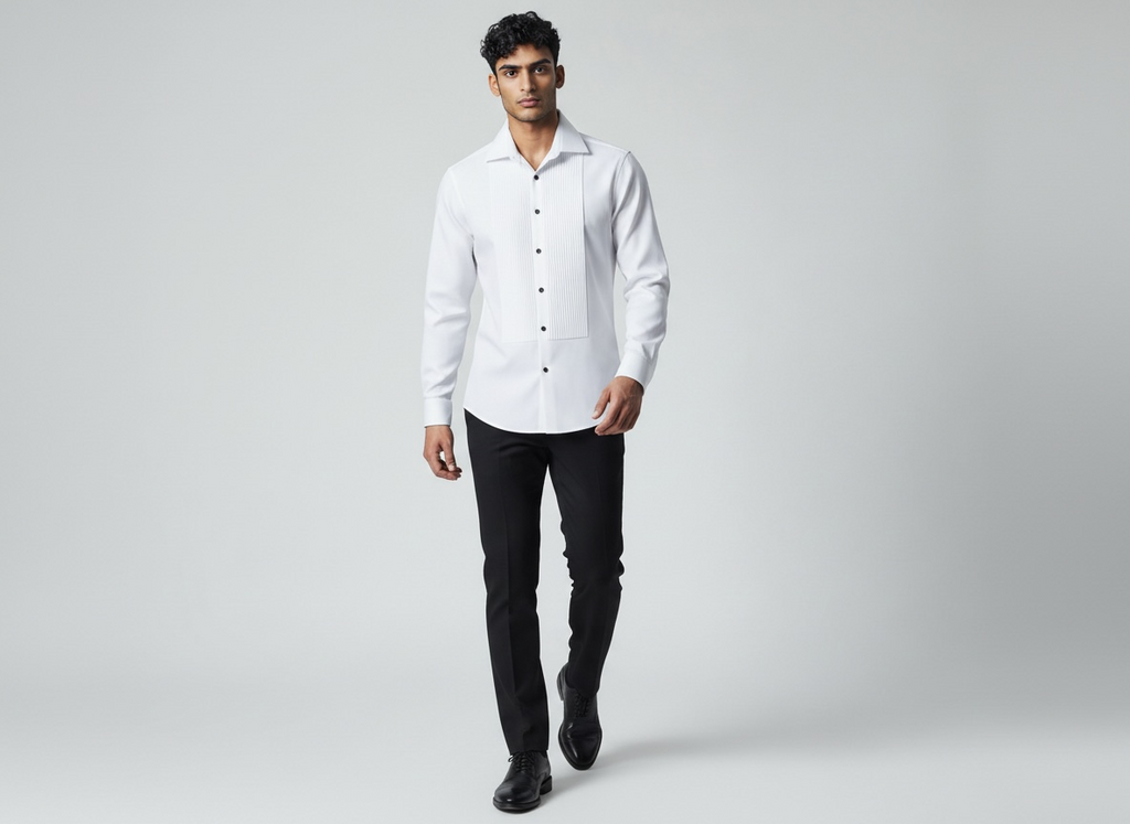 Camisa de Etiqueta con Pechera Plisada