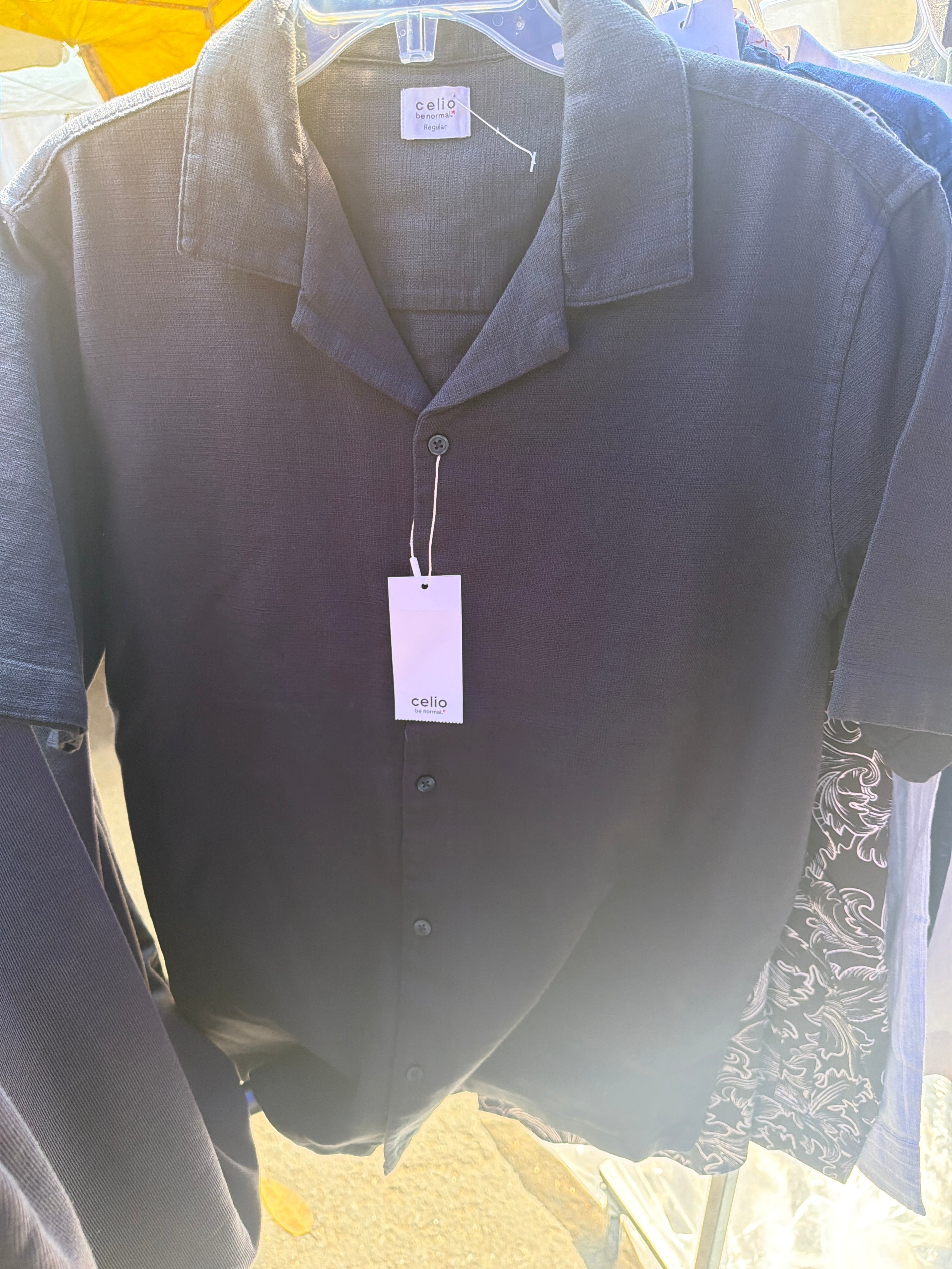 camisa corta azul