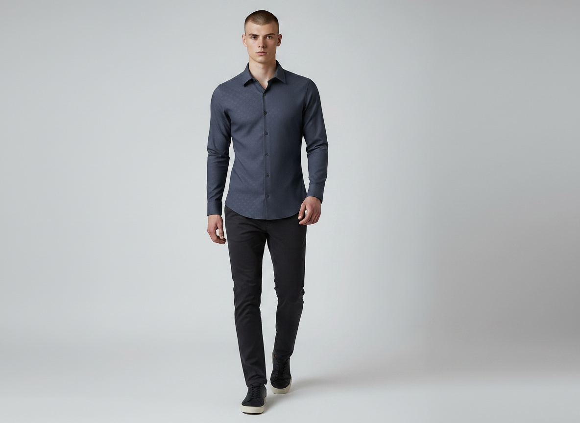 Camisa Sartorial con Micro-Textura