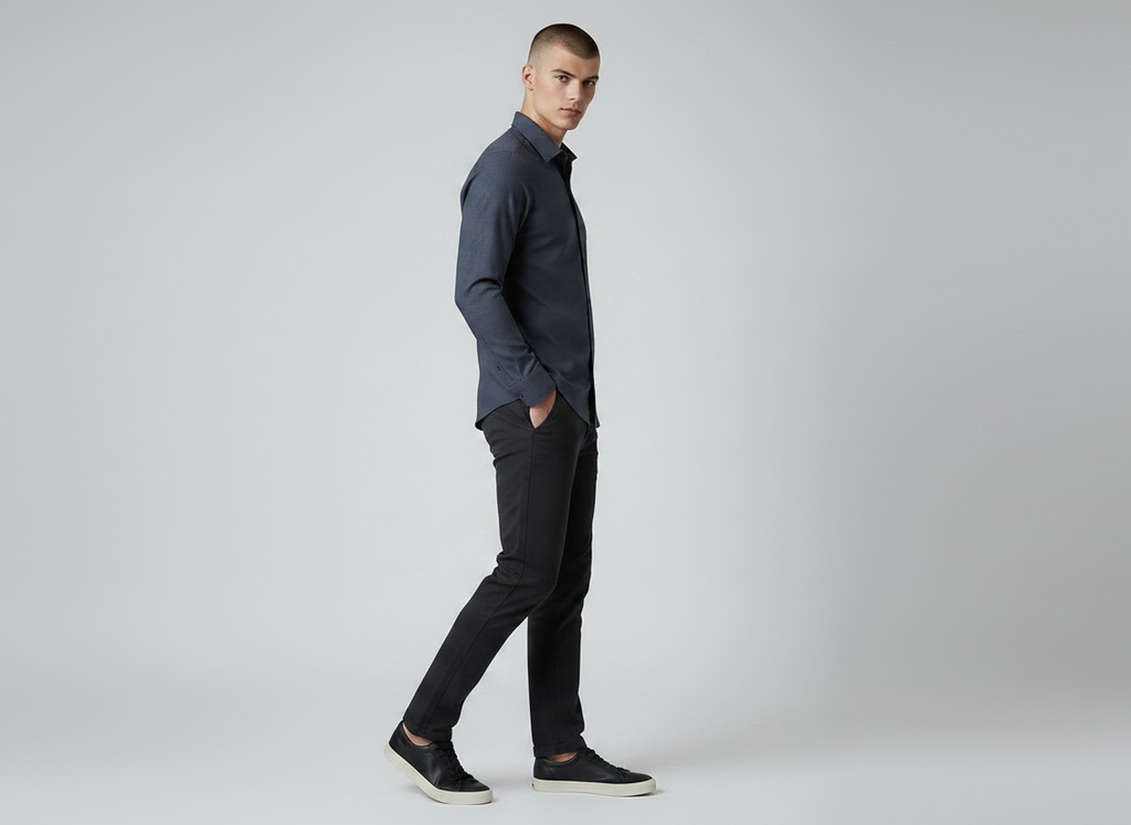 Camisa Sartorial con Micro-Textura