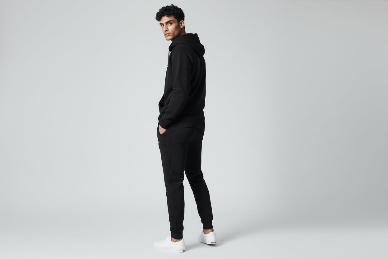 Tracksuit Black Ribbed Structure