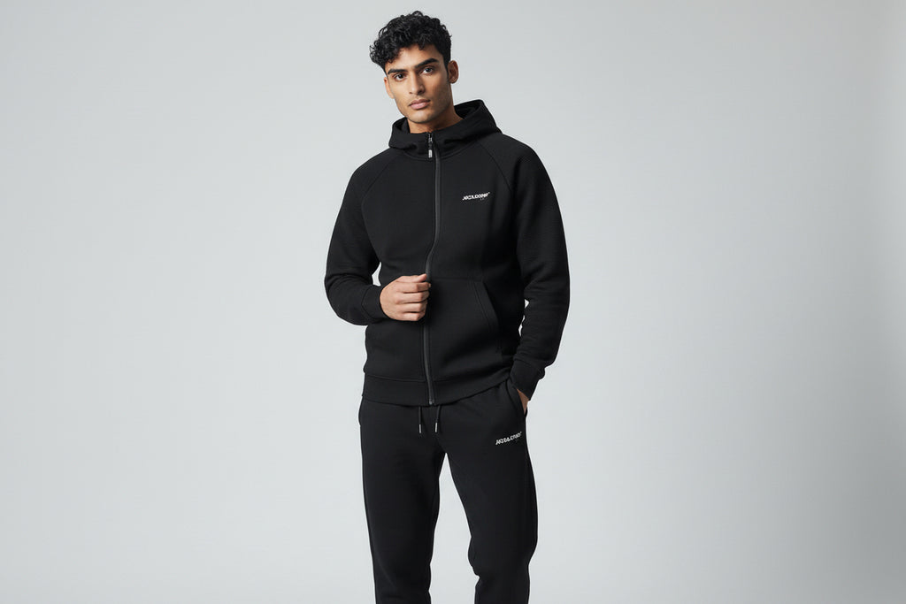 Tracksuit Black Ribbed Structure